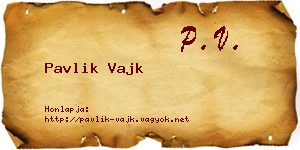 Pavlik Vajk névjegykártya